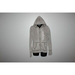 Zen America Womens Gray Atrium Windows Zip Up Jacket Size XL Full Zip Distressed